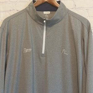 Rhoback XXL Gray Heathered 1/4 Zip Pullover Tigers Performance Sweatshirt